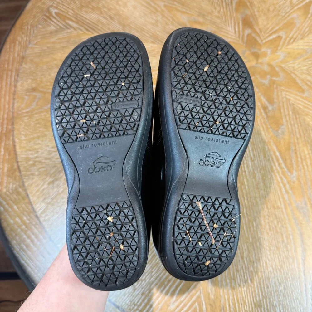Abeo Gisel Clogs Patent‎ Black Slip On Size 8